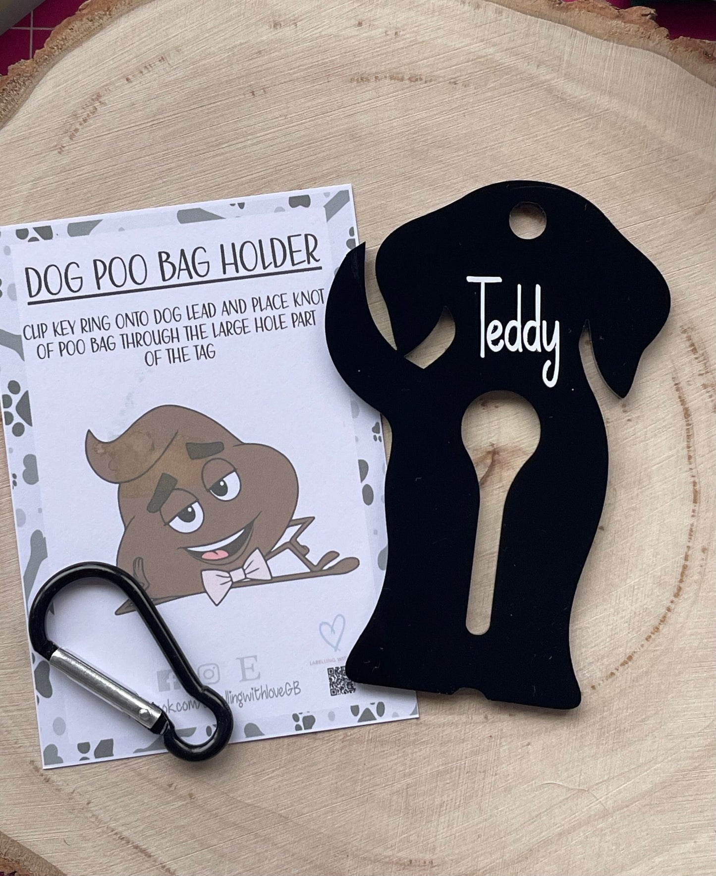 Personalised Dog Poo Bag Holder | Dog Lead Accessory | Custom Dog Walking Gift | Dog Waste Bag Holder Clip | Personalised Pet Gift