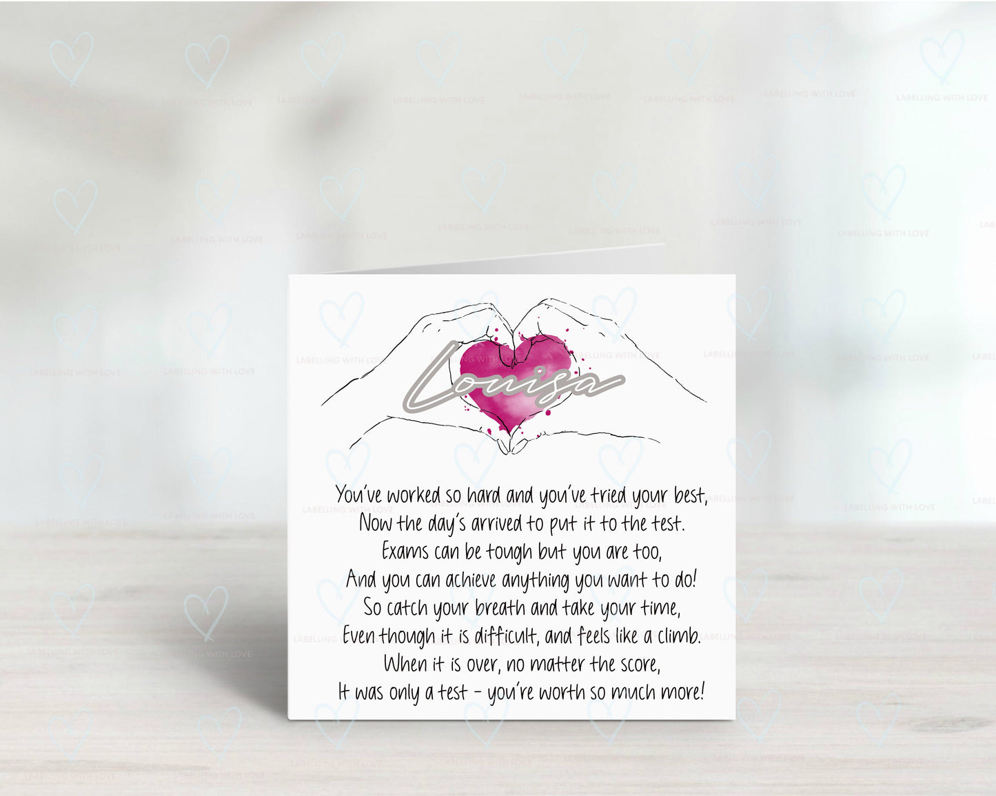 Personalised Good Luck in Your Exams Card | Poem Card for Daughter/Son/ Granddaughter/Grandson | Good Luck in GCSE/A Levels Card