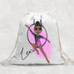 Personalised Aerial Hoop Drawstring Bag | Custom Gymnast Bag | Girls Dance & Circus Bag | Personalised Linen PE Bag | Aerial Hoop Gift for Girls