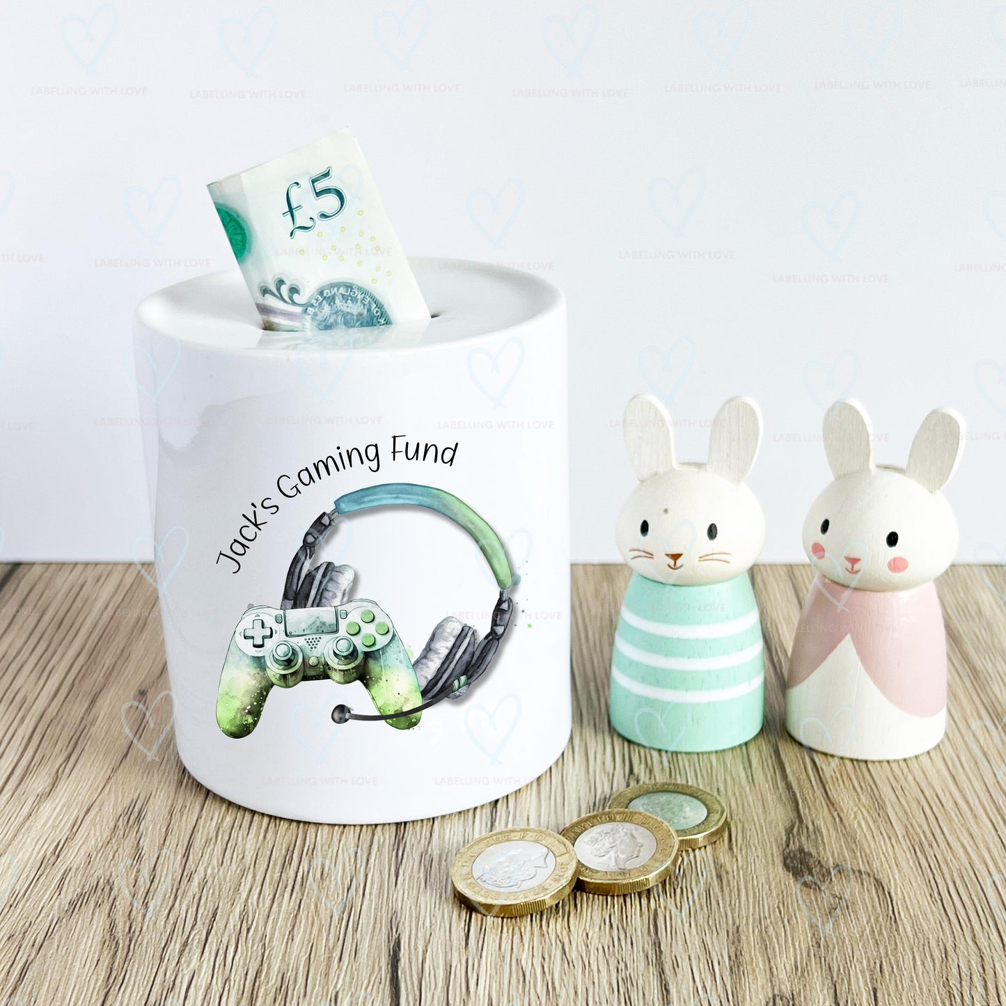 Personalised Gaming Fund Money Box | Gamer Piggy Bank | Custom Savings Pot for Boys & Girls | Gaming Gift | Controller Money Box | Gamer Bedroom Decor