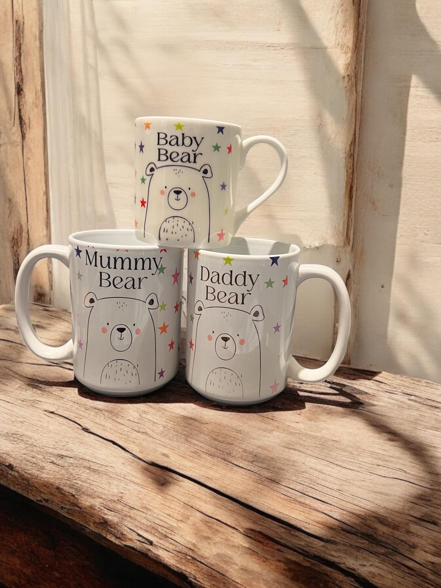 Matching Bear Ceramic Mugs | Baby Bear/Mummy Bear/Daddy Bear | Bear Cup | Matching Cup | personalized Bear Mug | Family mug set
