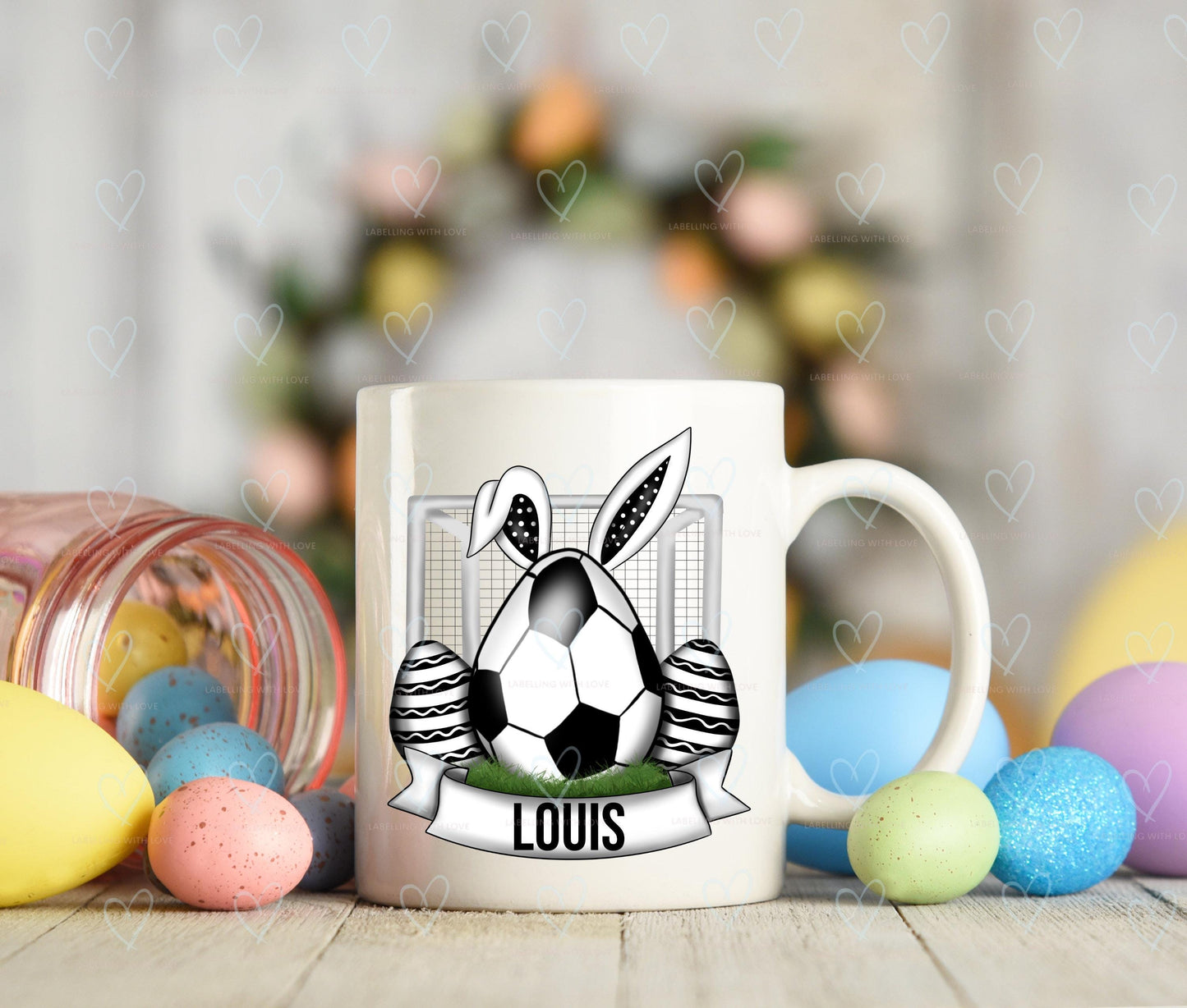 Personalised Easter Egg Football Mug | Easter Mug Gift | Personalised Cup | Football Fan Mug Gift