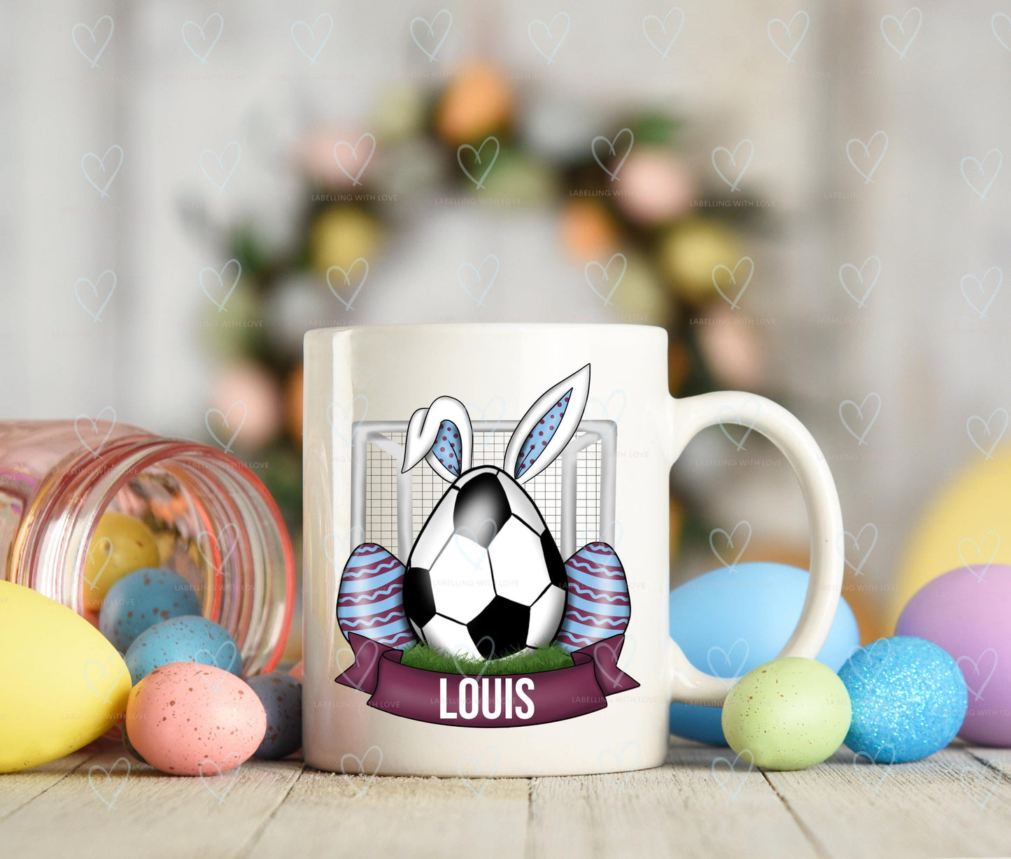 Personalised Easter Egg Football Mug | Easter Mug Gift | Personalised Cup | Football Fan Mug Gift