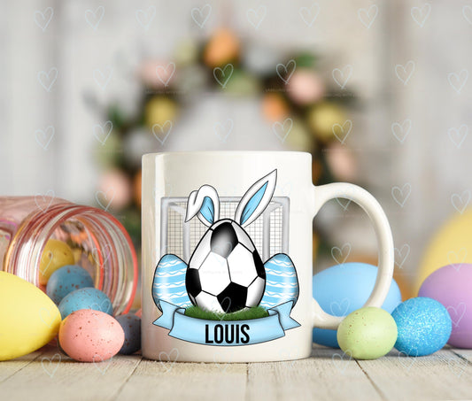 Personalised Easter Egg Football Mug | Easter Mug Gift | Personalised Cup | Football Fan Mug Gift
