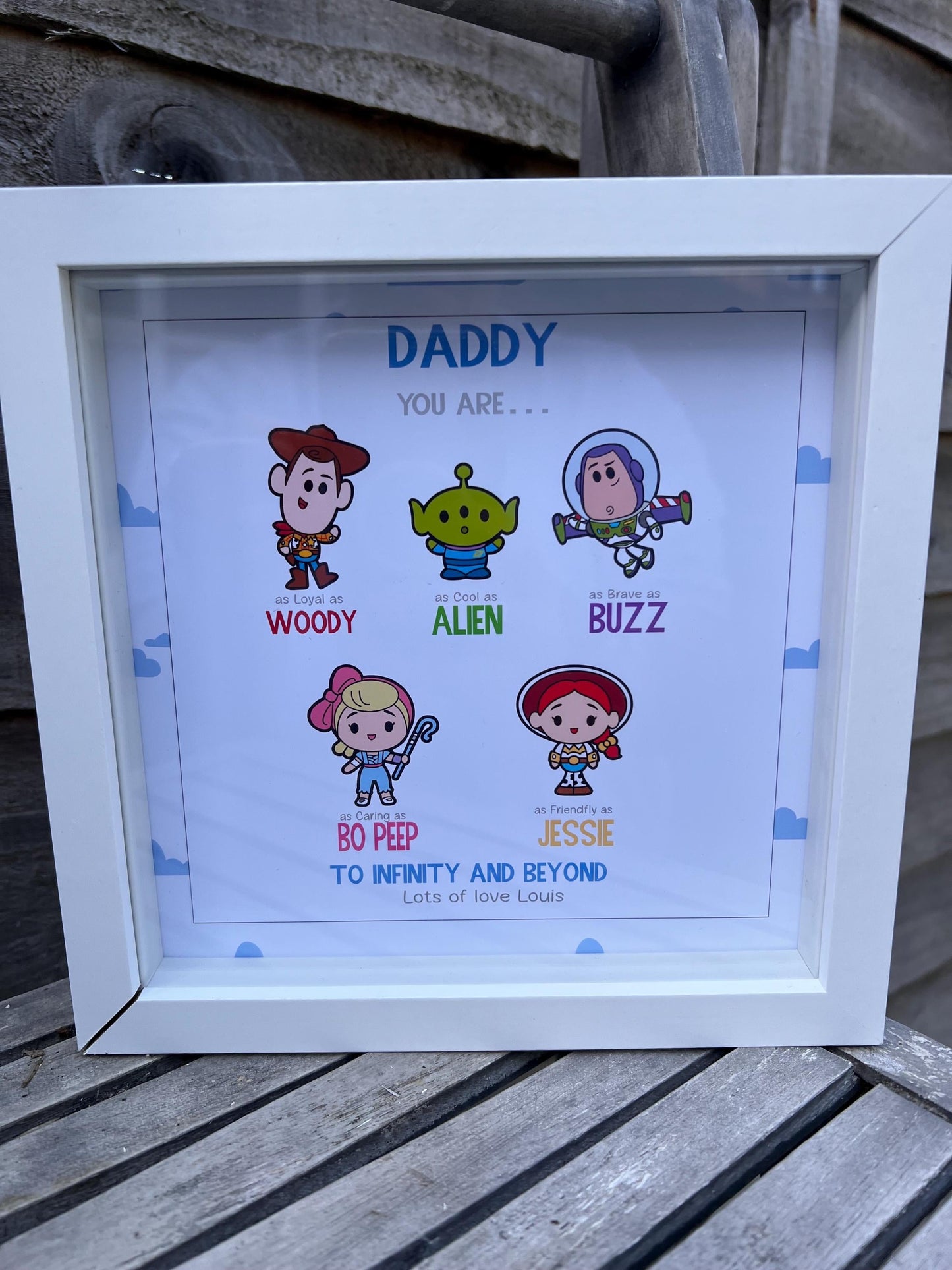 Personalised Character Inspired Frame | Custom Cartoon Keepsake Gift | Personalised Name Frame | Family Gift | Toy Inspired Framed Print