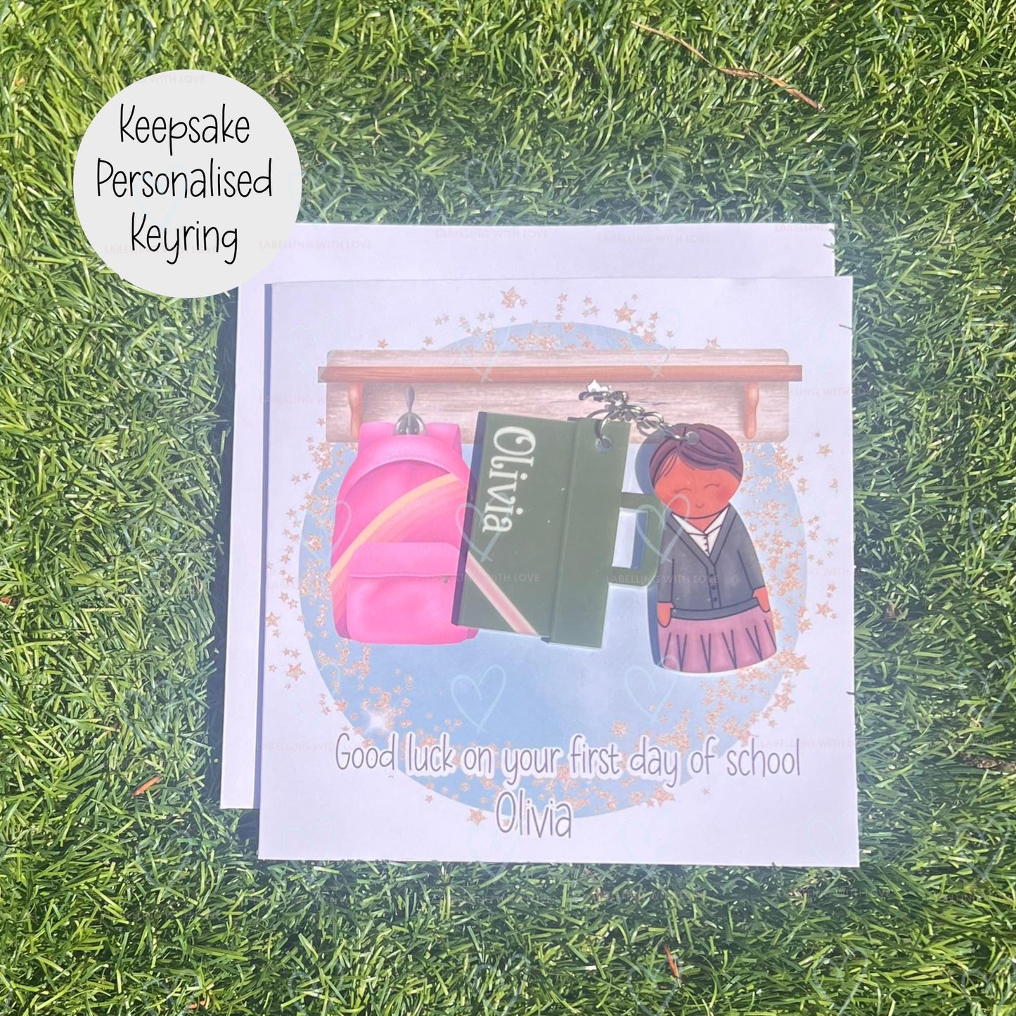 Personalised First Day Of School Keyring | School Bag Keepsake | Custom School Uniform Keychain | Back To School Gift For Kids | Nursery Gift