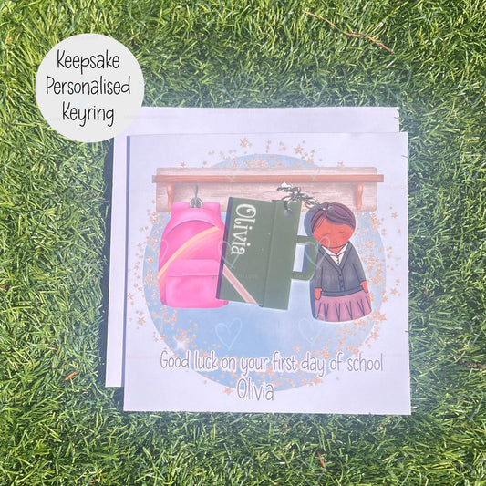 Personalised First Day Of School Keyring | School Bag Keepsake | Custom School Uniform Keychain | Back To School Gift For Kids | Nursery Gift