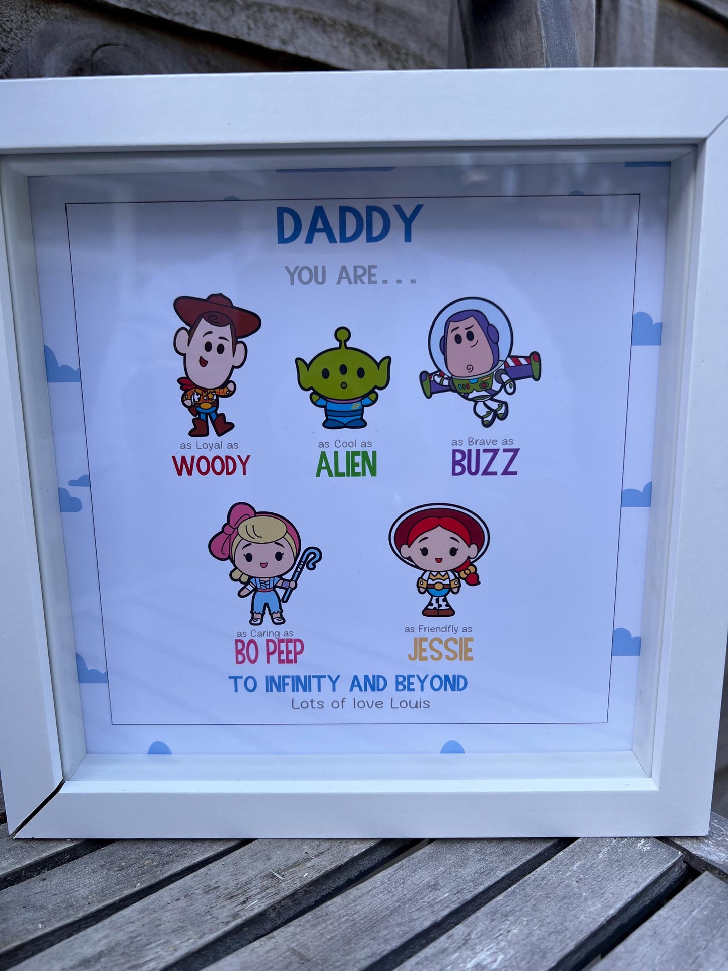 Personalised Character Inspired Frame | Custom Cartoon Keepsake Gift | Personalised Name Frame | Family Gift | Toy Inspired Framed Print