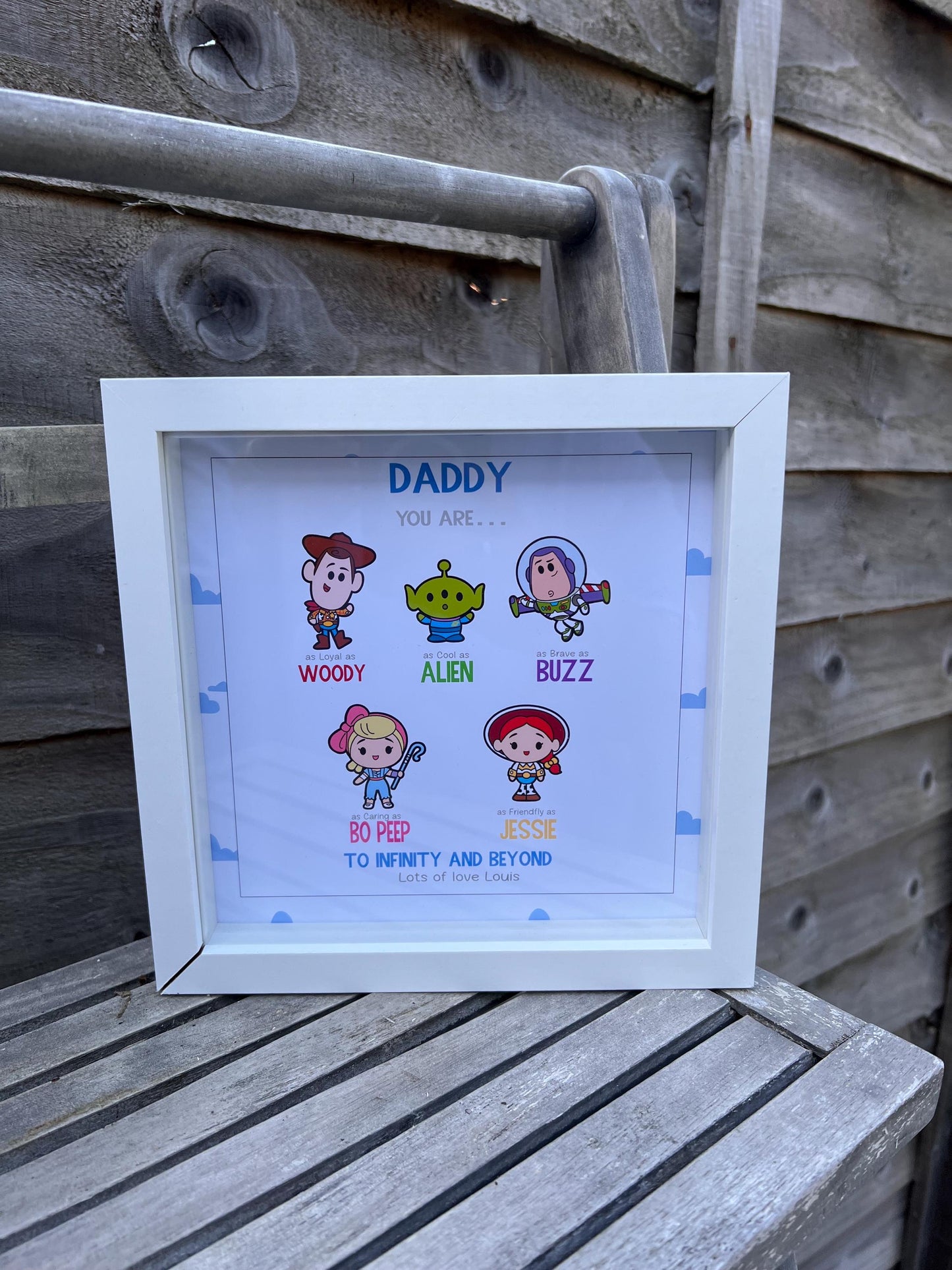 Personalised Character Inspired Frame | Custom Cartoon Keepsake Gift | Personalised Name Frame | Family Gift | Toy Inspired Framed Print