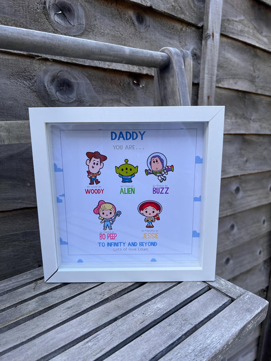 Personalised Character Inspired Frame | Custom Cartoon Keepsake Gift | Personalised Name Frame | Family Gift | Toy Inspired Framed Print
