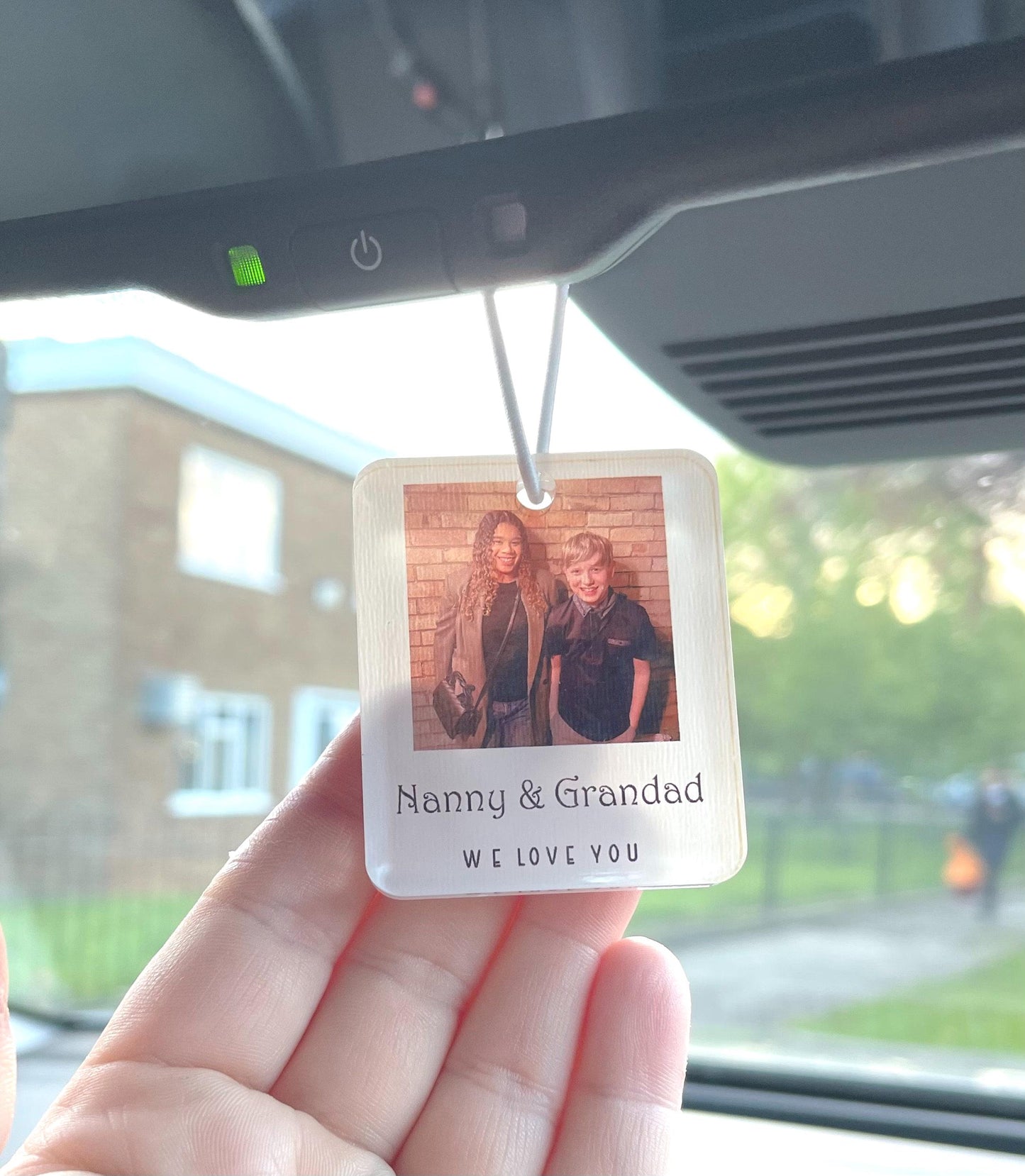Personalised Photo Car Mirror Hanging Charm | Custom Memorial Car Charm | Acrylic Photo Ornament | Personalised Car Accessory Gift