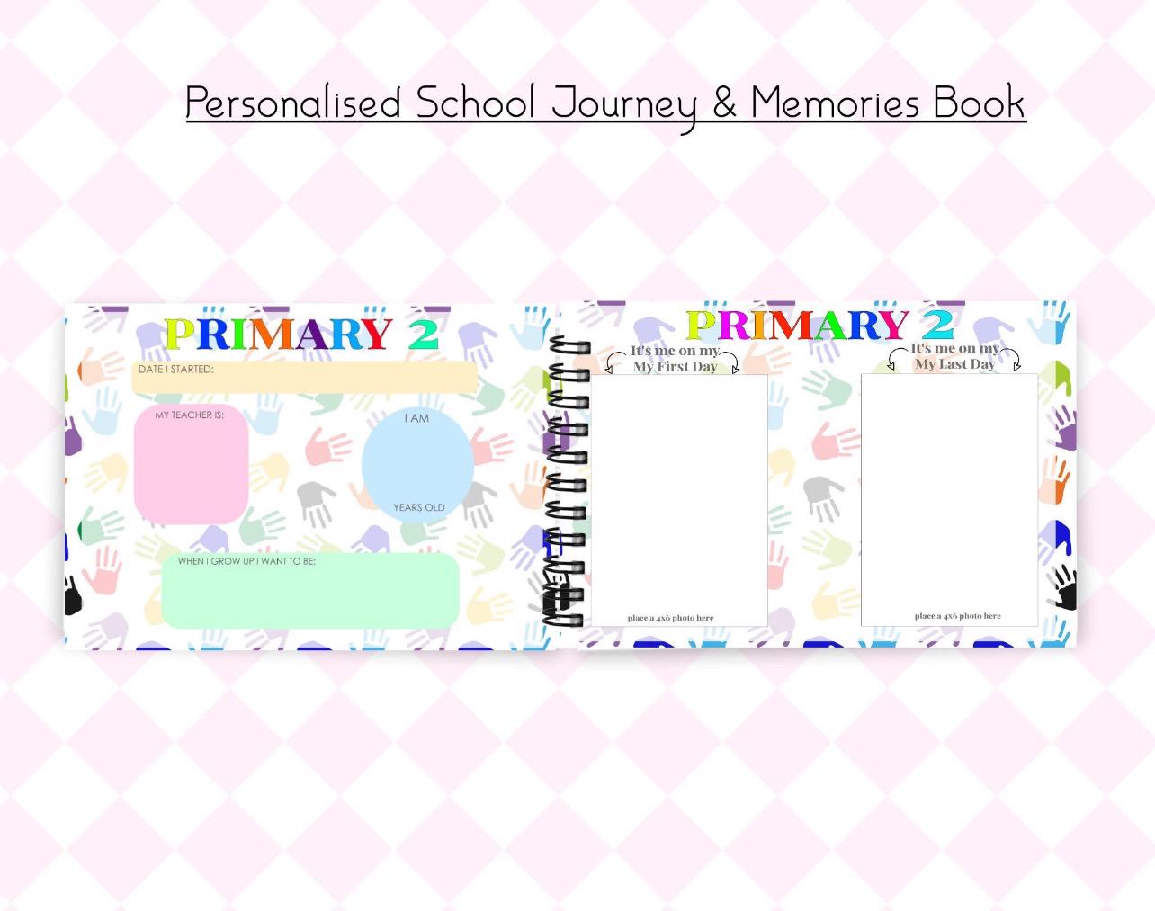 Personalised School Journey & Memories Book | Nursery to School Memory Journal | First & Last Day School Keepsake | English or Scottish School Option