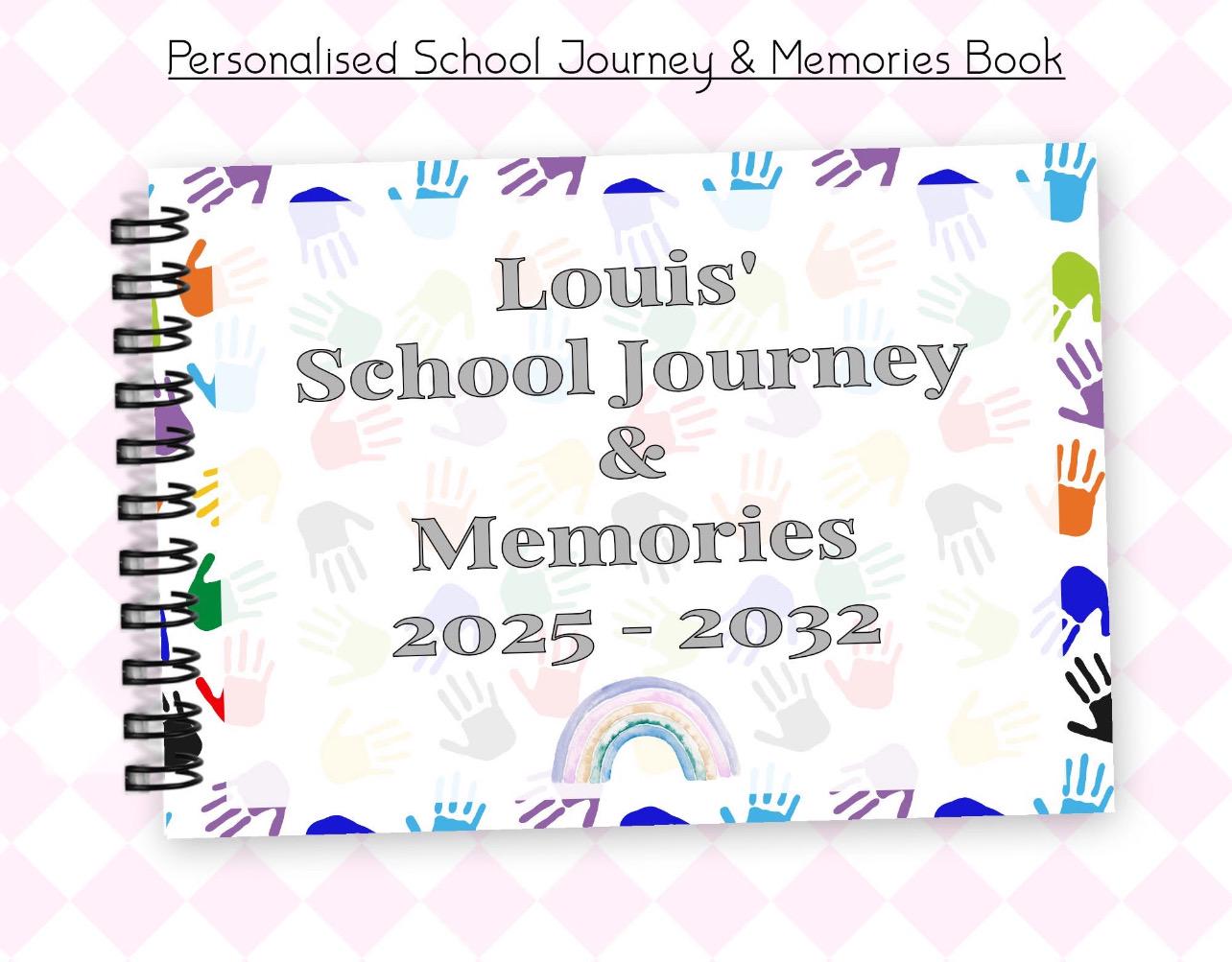 Personalised School Journey & Memories Book | Nursery to School Memory Journal | First & Last Day School Keepsake | English or Scottish School Option