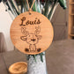 personalised Christmas Decoration | Oak Christmas Tree Decoration with reindeer and name | Oak Christmas Decor