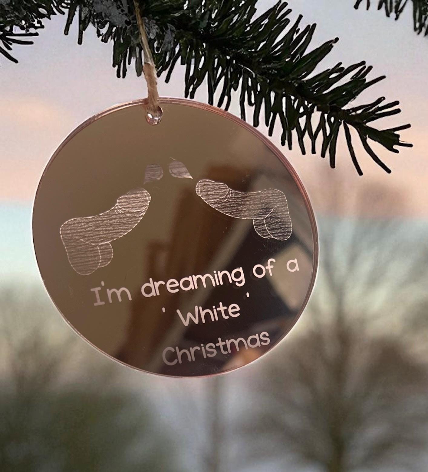 Rude Christmas Bauble | Funny Adult Christmas Ornament | “I’m Dreaming Of A White Christmas” Mirror Acrylic Decoration | 18+ Secret Santa Gift