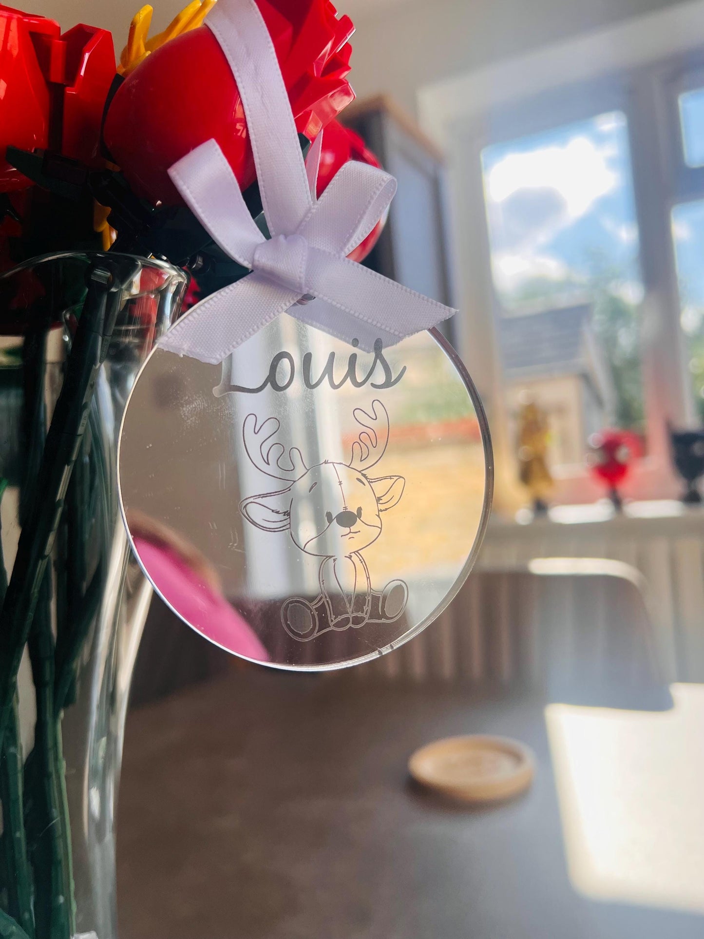 personalised Christmas Reindeer Bauble | Personalised Engraved Decoration | Christmas Tree Decoration | Personalised Christmas Gift