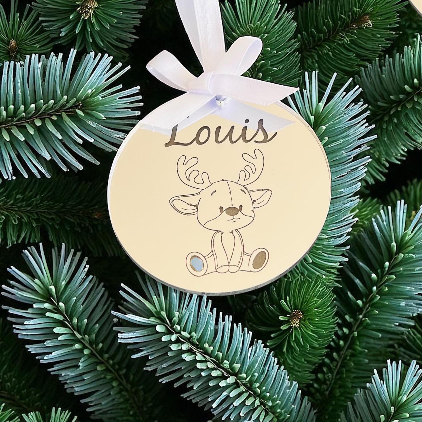 personalised Christmas Reindeer Bauble | Personalised Engraved Decoration | Christmas Tree Decoration | Personalised Christmas Gift