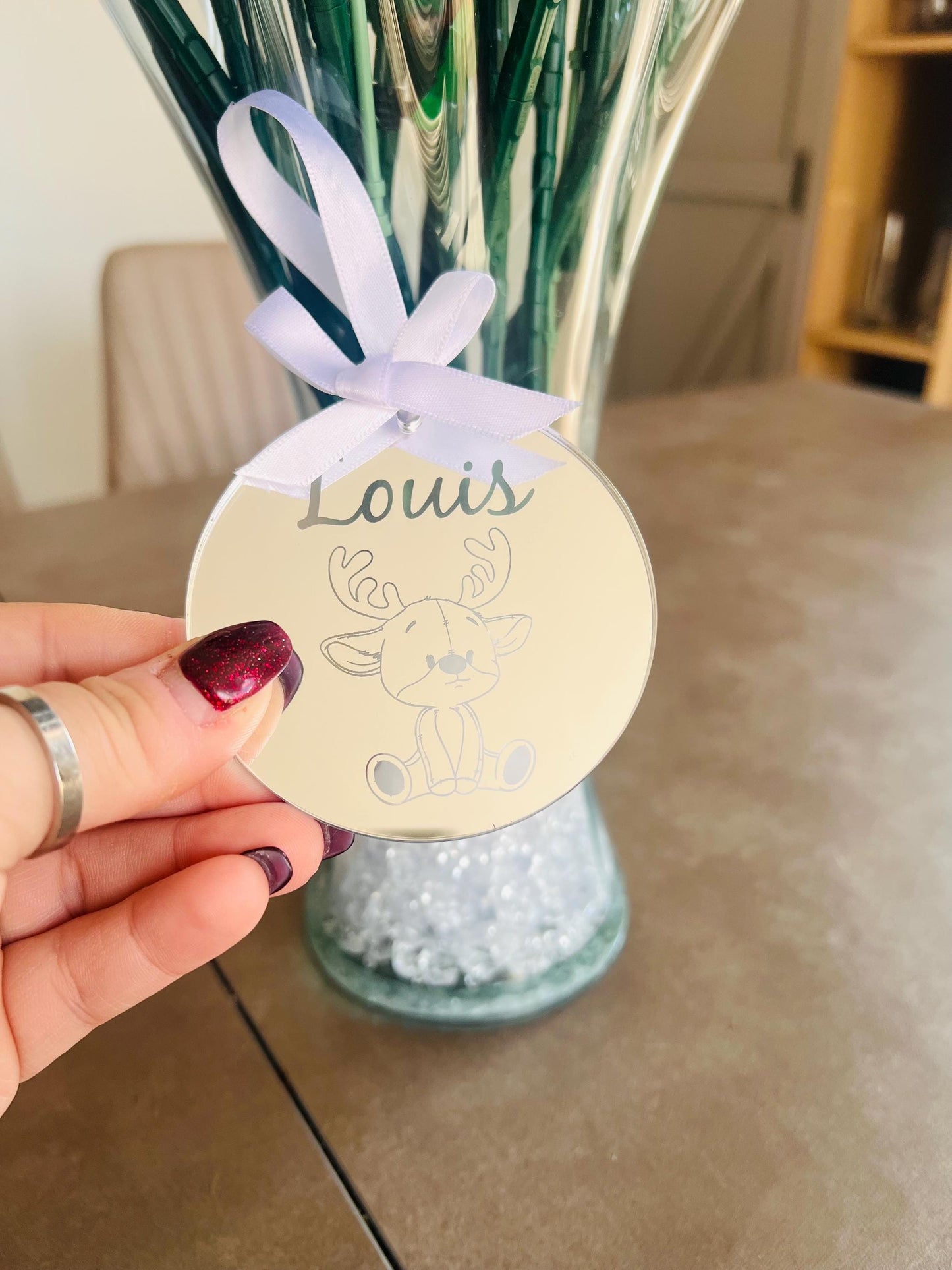 personalised Christmas Reindeer Bauble | Personalised Engraved Decoration | Christmas Tree Decoration | Personalised Christmas Gift