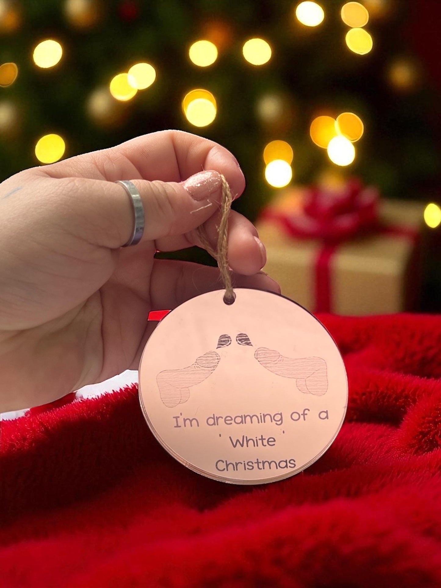 Rude Christmas Bauble | Funny Adult Christmas Ornament | “I’m Dreaming Of A White Christmas” Mirror Acrylic Decoration | 18+ Secret Santa Gift