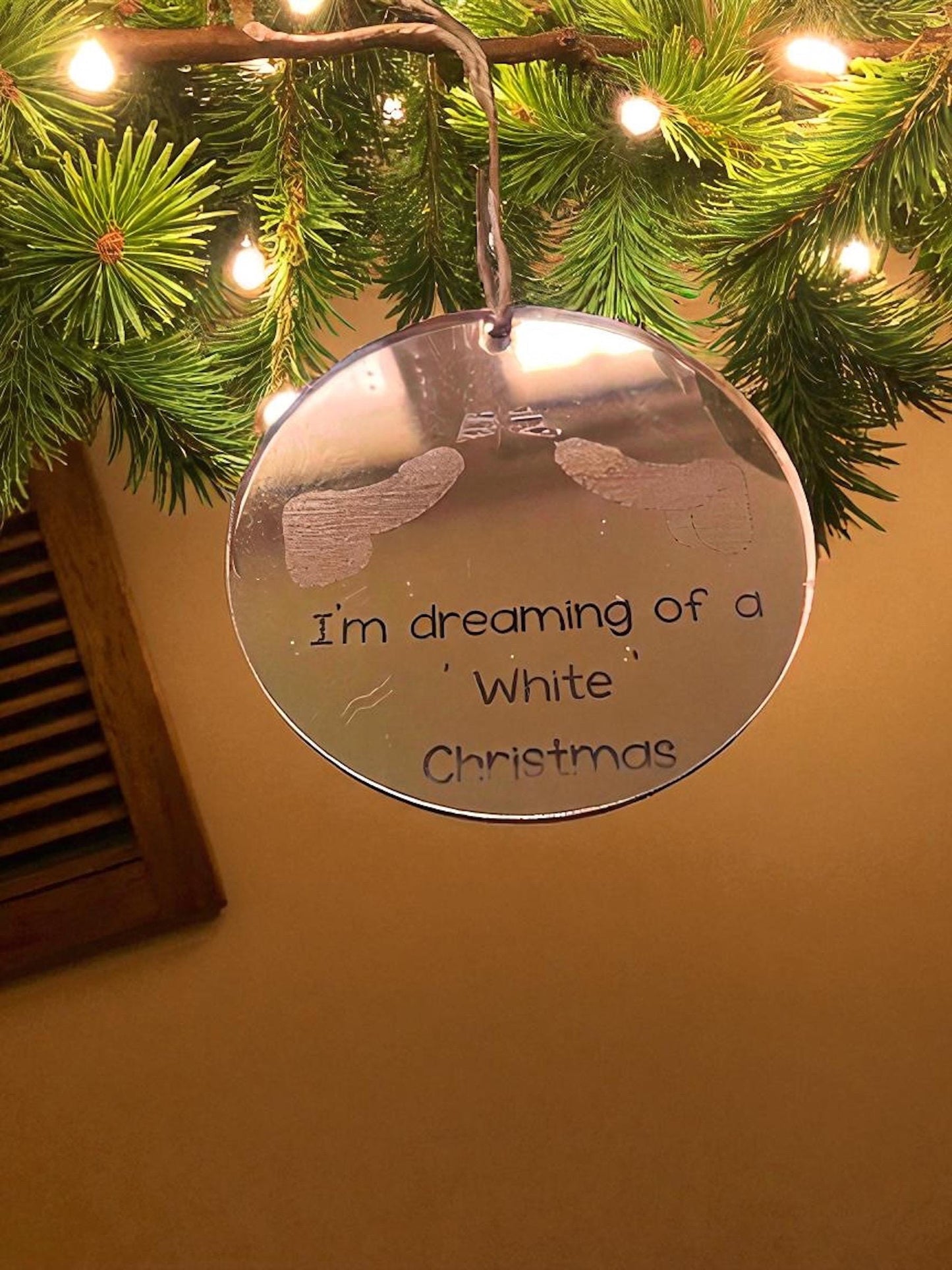 Rude Christmas Bauble | Funny Adult Christmas Ornament | “I’m Dreaming Of A White Christmas” Mirror Acrylic Decoration | 18+ Secret Santa Gift