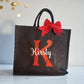 Personalised Christmas Gift Bag | Glitter Initial Tote