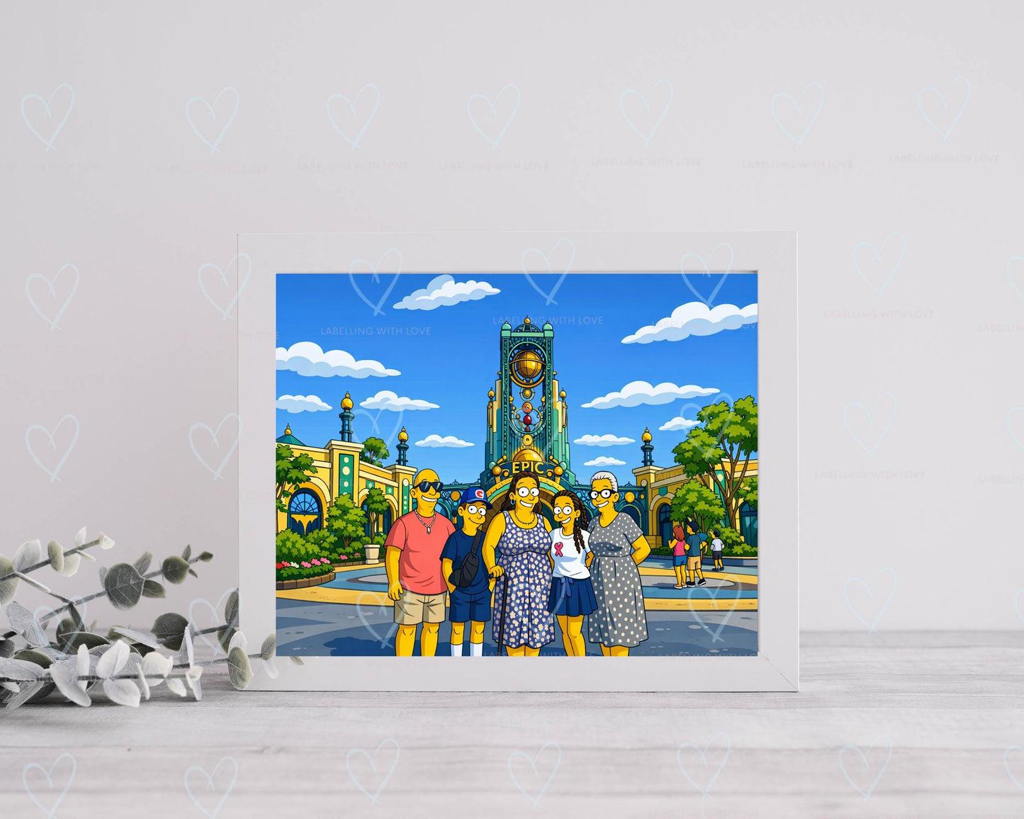 Custom The Simpson inspired Portrait |  Home Decor Print | Personalised Simpson Inspired Print