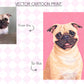 Custom Pet Vector Cartoon Portrait | Pet Portrait Artwork | Wall Decor
