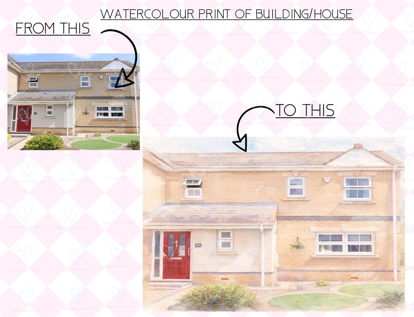 Personalised Watercolour House Portrait | New Home Gift | Framed/Unframed Print Custom Illustration