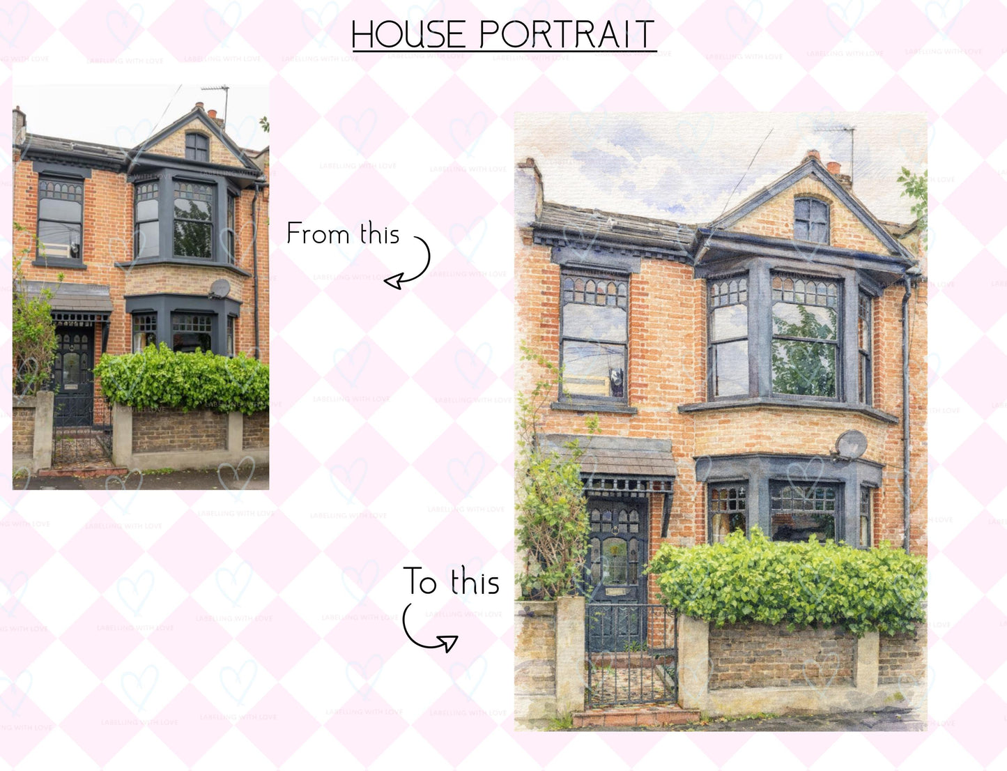 Personalised Watercolour House Portrait | New Home Gift | Framed/Unframed Print Custom Illustration