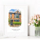 Personalised Watercolour House Portrait |  New Home Gift | Framed/Unframed Print