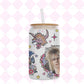 Labyrinth Inspired Frosted Glass Can 18oz | Goblin King Style Cup with Straw | Fantasy Movie Glass | Aesthetic Drinkware Gift UK