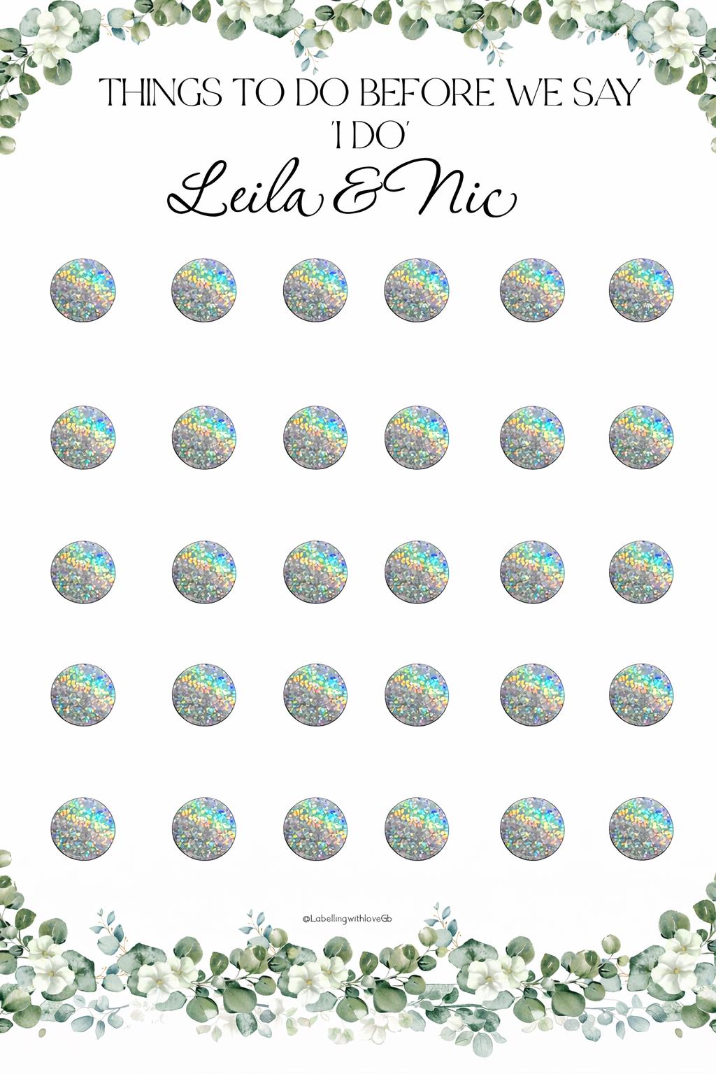 Personalised LGBTQI+ Wedding Scratch Off Poster | Engagement Gift, Bride to Be | LGBTQI+ Wedding