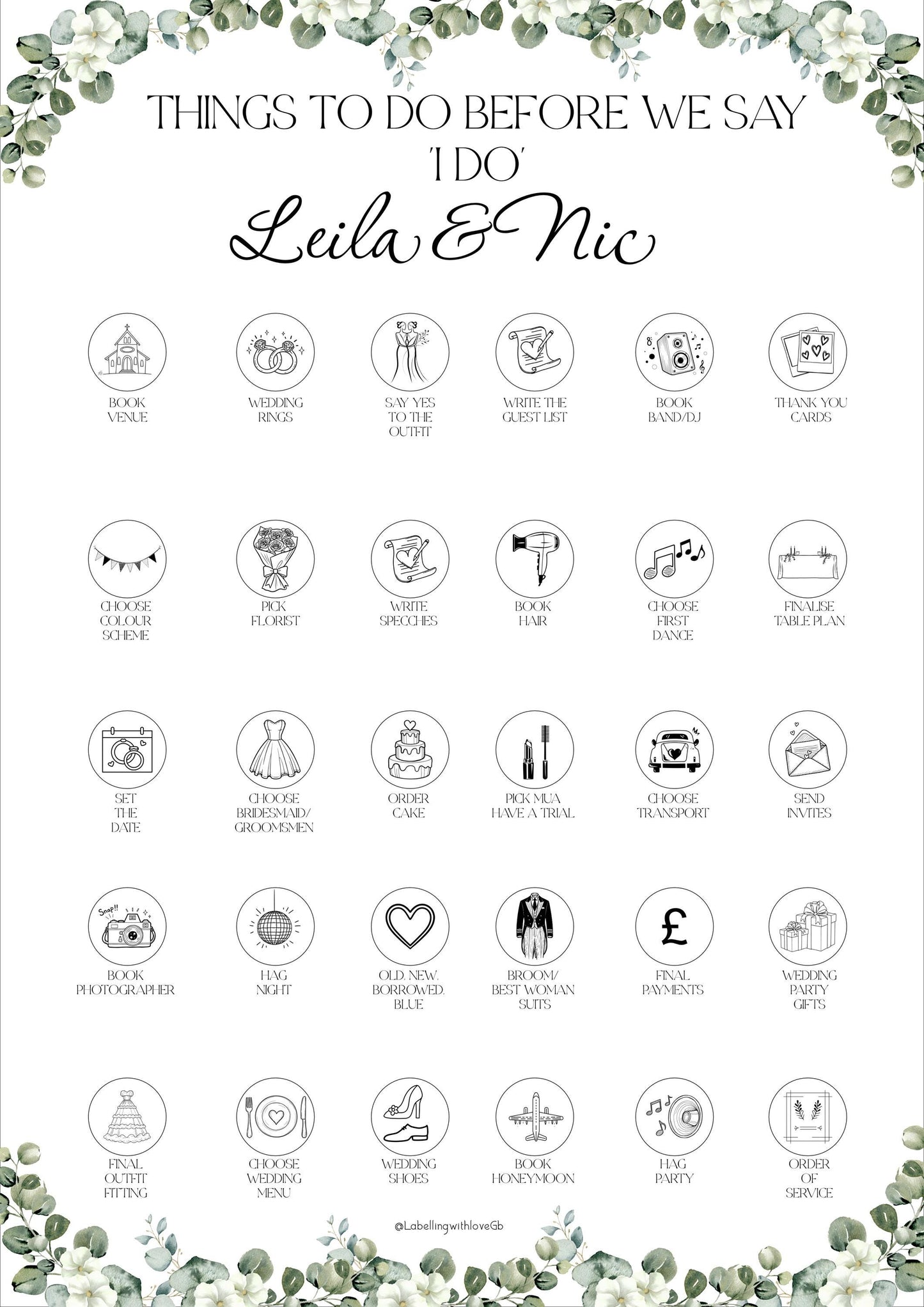Personalised LGBTQI+ Wedding Scratch Off Poster | Engagement Gift, Bride to Be | LGBTQI+ Wedding