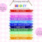 Personalised Affirmation Sign, Rainbow Decor, Positive Mental Health Gift