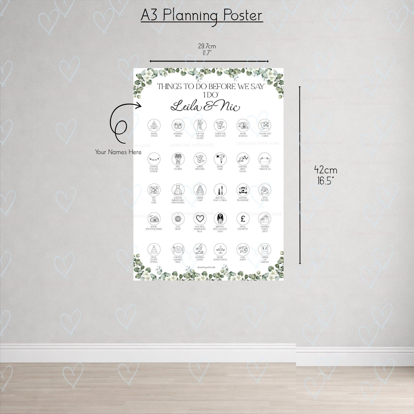 Personalised LGBTQI+ Wedding Scratch Off Poster | Engagement Gift, Bride to Be | LGBTQI+ Wedding