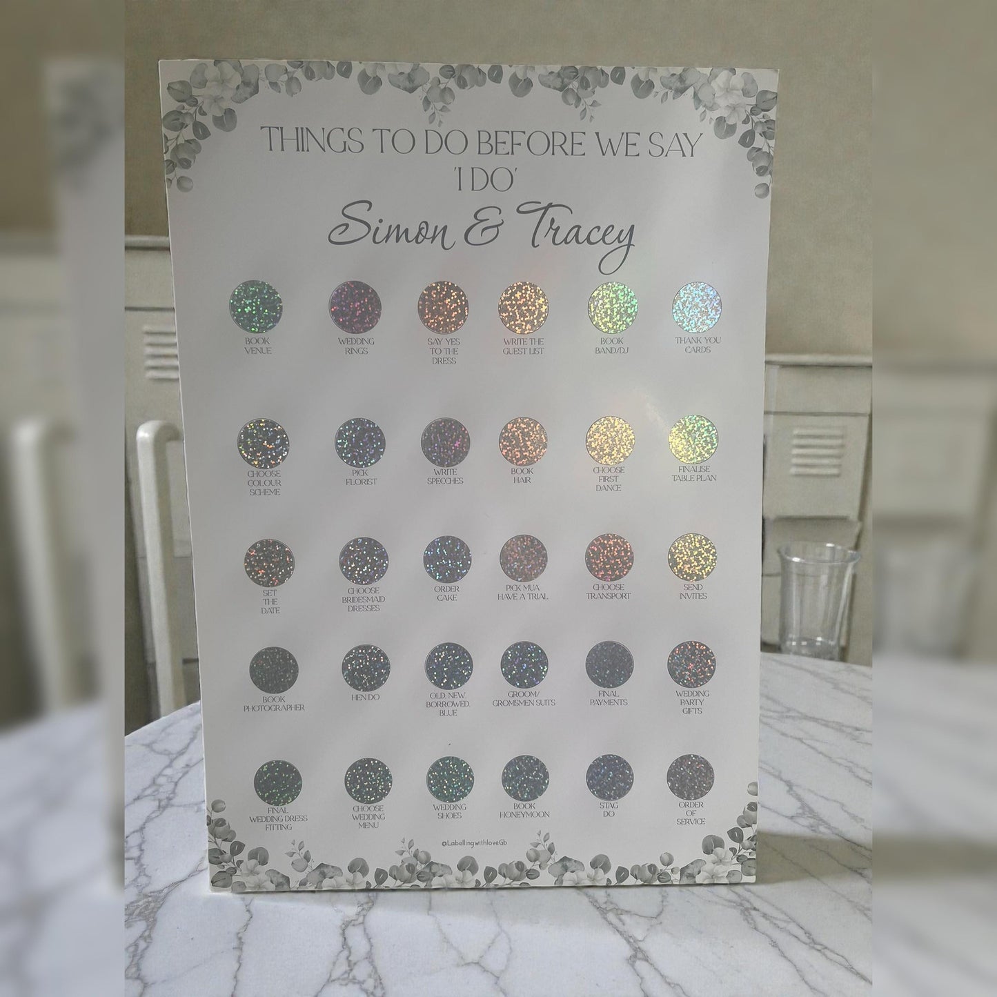 Personalised Wedding Scratch Off Poster | Engagement Gift, Bride To Be