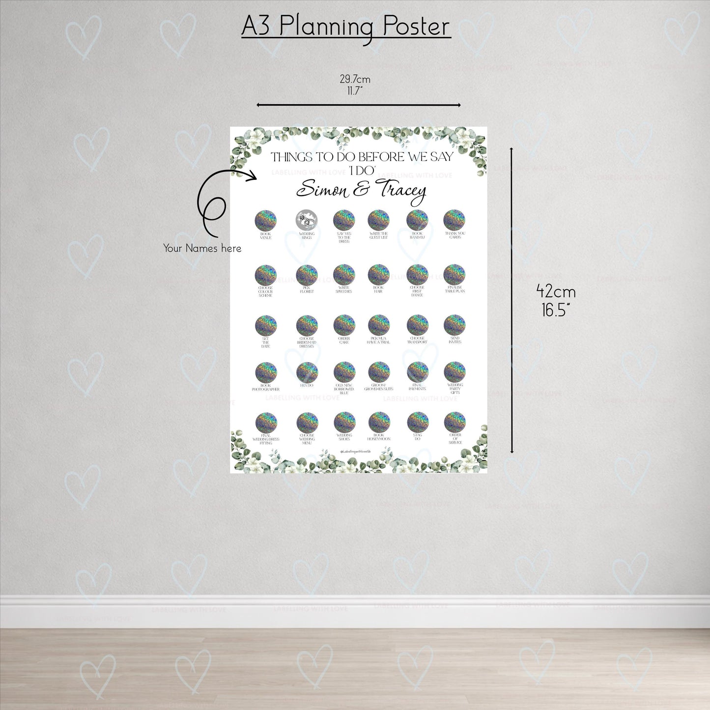Personalised Wedding Scratch Off Poster | Engagement Gift, Bride To Be