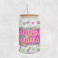 Autism Mama Glass Can, Autism Awareness Tumbler, Neurodiversity Mom Gift, 16oz Libbey Style Cup, Rainbow Support Mug