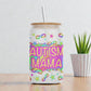 Autism Mama Glass Can, Autism Awareness Tumbler, Neurodiversity Mom Gift, 16oz Libbey Style Cup, Rainbow Support Mug