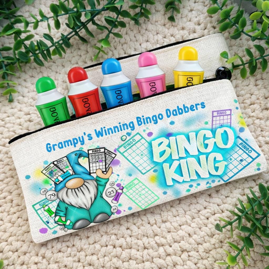 Personalised Bingo Dabber Bag | Custom Bingo Queen Pouch | Bingo Lover Gift | Bingo Accessories Case | Cosmetic Zipper Bag