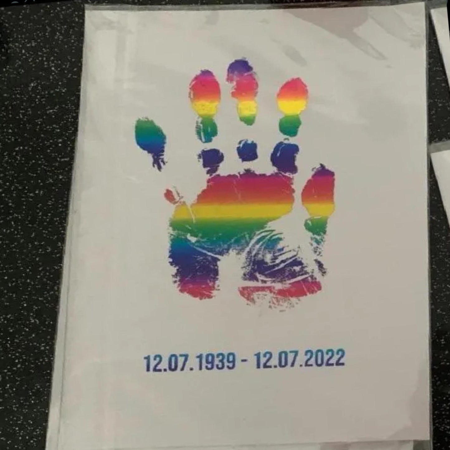 Personalised Memorial Handprint Print | Custom Foil Memory Print | Rainbow Handprint Keepsake | Bereavement Gift | In Loving Memory Print | A6 Print