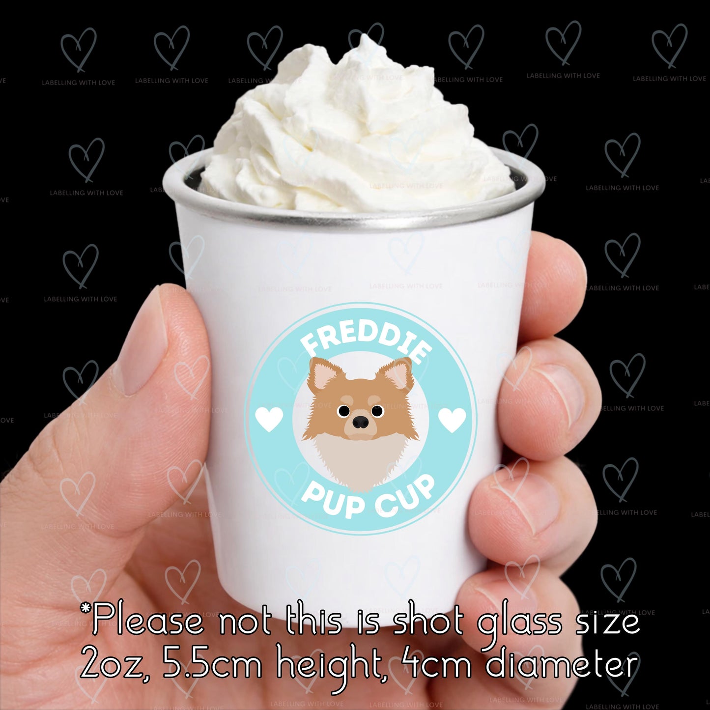 Personalised Dog Pup Cup Shot Glass – Custom Dog Name Cup, Puppuccino Cup, Dog Birthday Treat Cup, Dog Lover Gift, Pet Party Cup