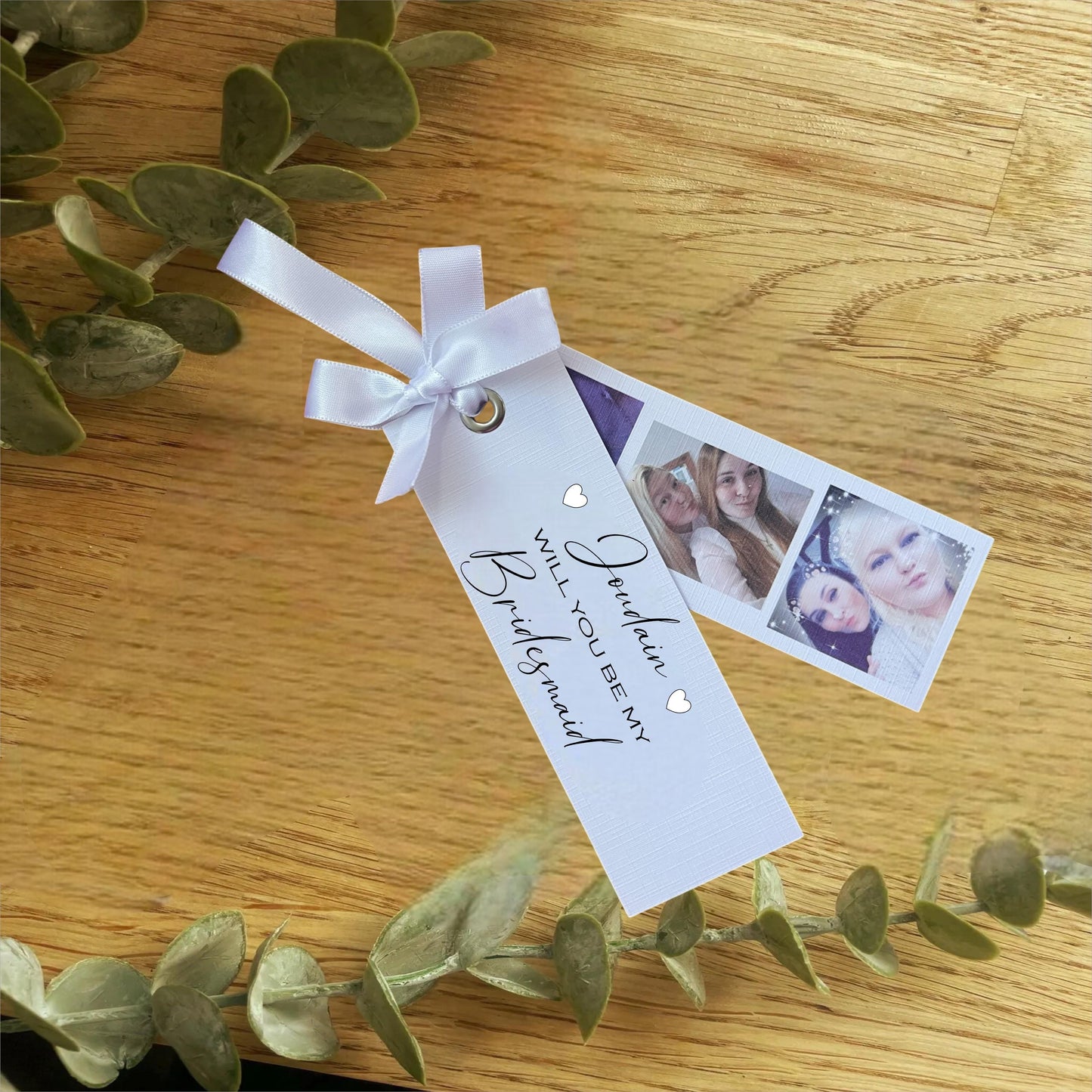 Personalised Maid Of Honour Thank You Card with Photos | Thank You Gift |Custom Wedding Card | Keepsake Bookmark | Wedding Thank You Tag