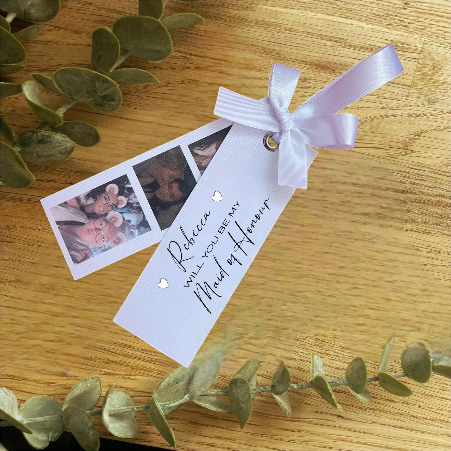 Personalised Maid Of Honour Thank You Card with Photos | Thank You Gift |Custom Wedding Card | Keepsake Bookmark | Wedding Thank You Tag