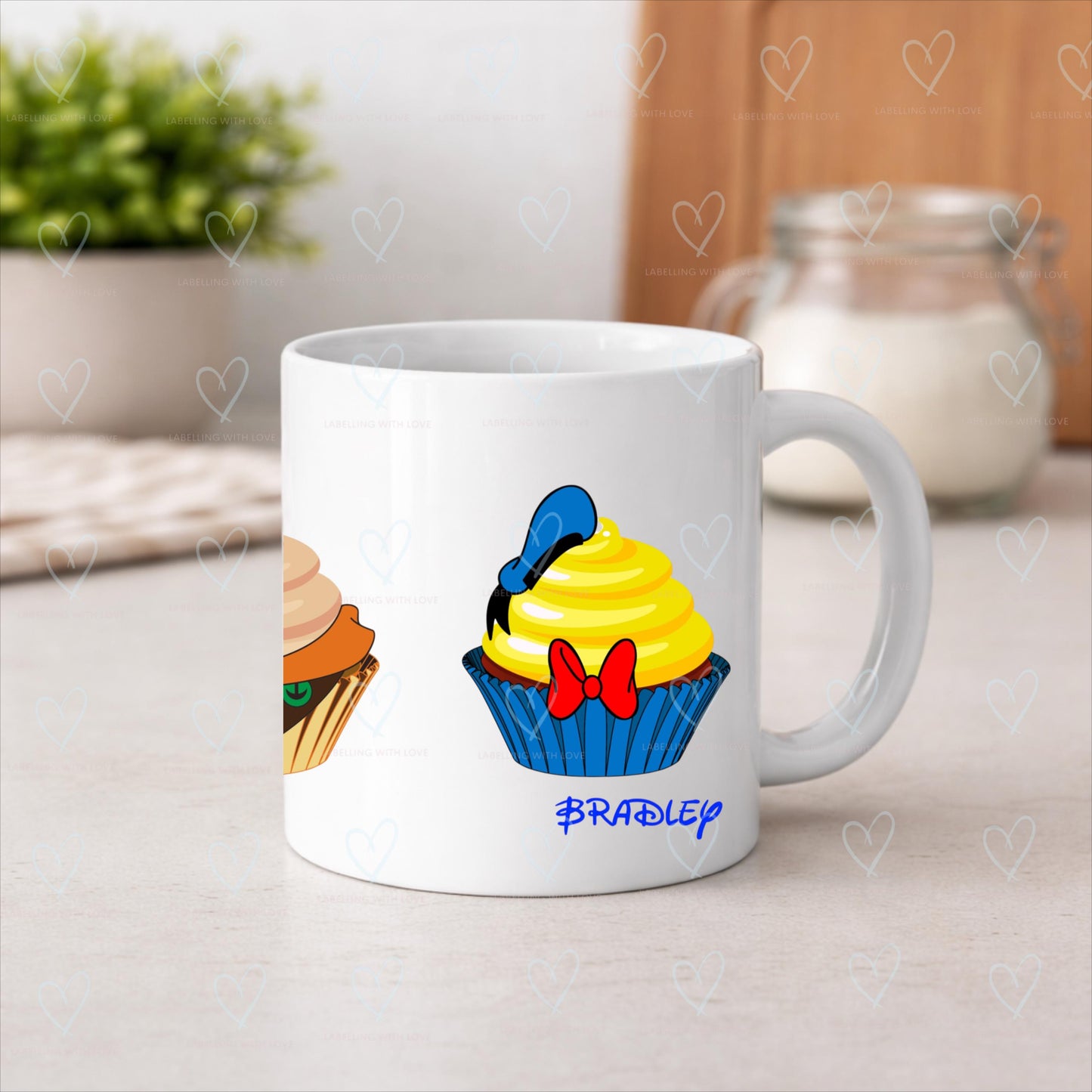 Disney Inspired Personalised Cupcake Mug | Custom Name 11oz Coffee Cup | Matching Family Character Mug | Magical Birthday Gift
