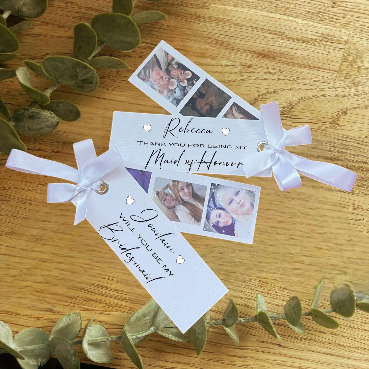 Personalised Maid Of Honour Thank You Card with Photos | Thank You Gift |Custom Wedding Card | Keepsake Bookmark | Wedding Thank You Tag