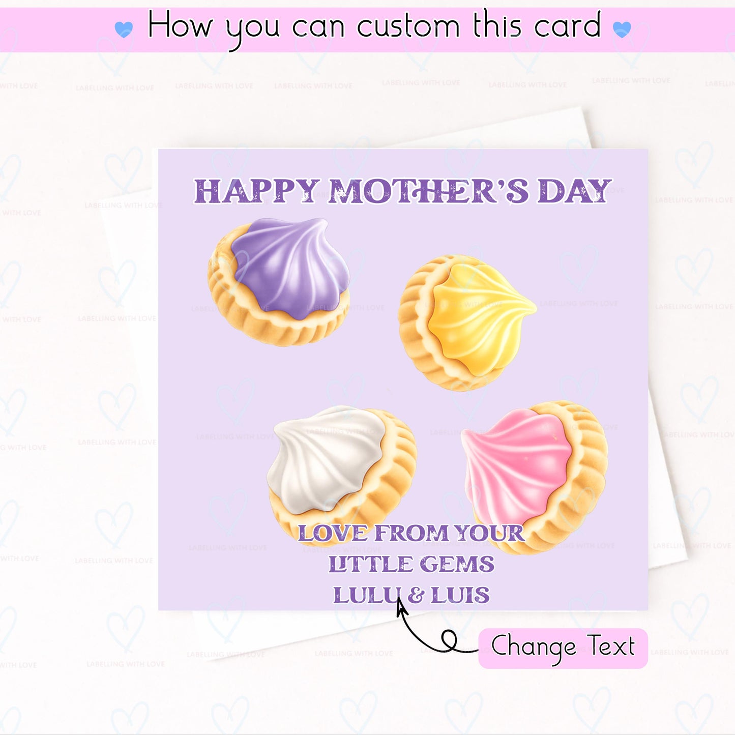 Personalised Mothers Day Card From Kids – Cute Mothers Day Card – Love From Your Little Gems – Sweet Mum Card – Mum Card From Children