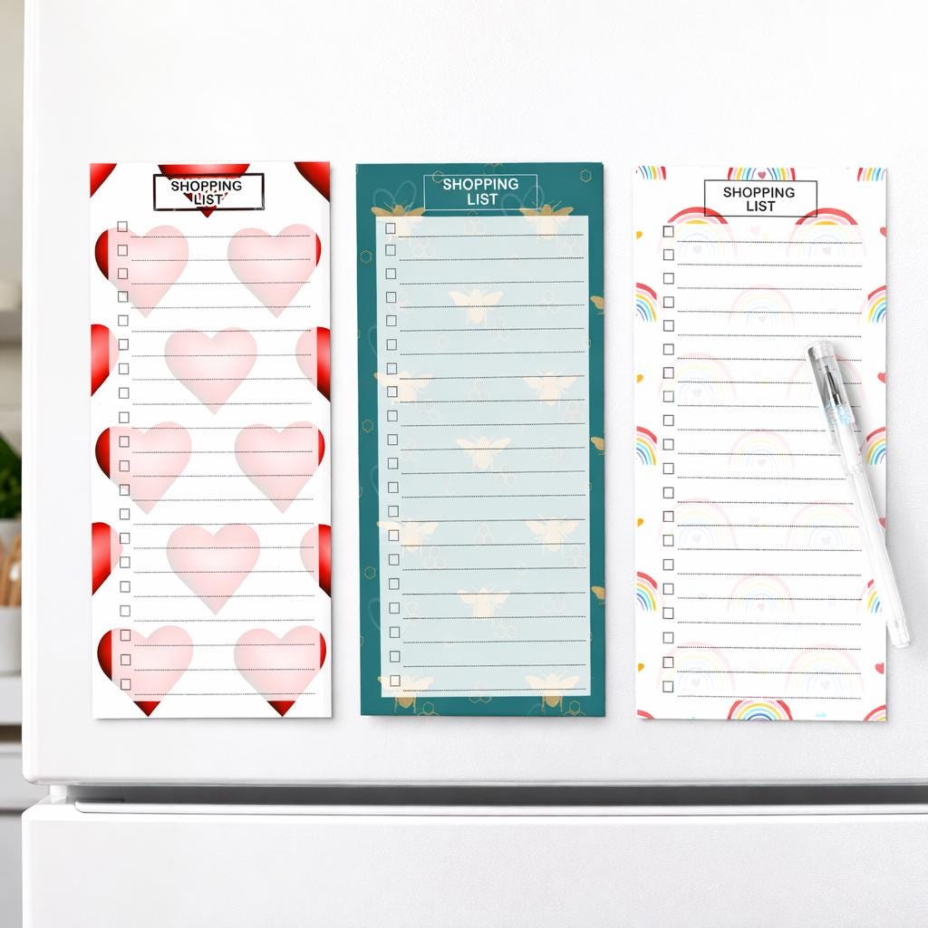 Magnetic Shopping List Pad, Magnetic Fridge Planner, Tear Off Shopping List, Kitchen Grocery List Pad, Meal Planning Pad