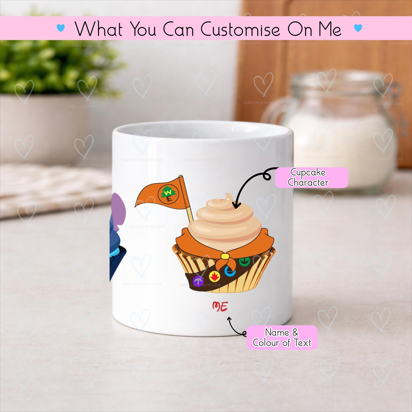 Disney Inspired Personalised Cupcake Mug | Custom Name 11oz Coffee Cup | Matching Family Character Mug | Magical Birthday Gift