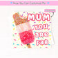 Personalised Mummy Card  Fab You Are Greeting Card  Custom Name Birthday Card  Bright Colourful Sprinkle Design  Fun Mum Card UK